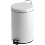 Poubelle en métal blanche à pédale 20L : cliquez sur l’image pour voir les détails du produit