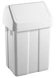 Poubelle à couvercle bascule 50L blanc : cliquez sur l’image pour voir les détails du produit