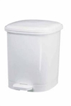 Poubelle à pédale rectangulaire plastique blanc : cliquez sur l’image pour voir les détails du produit