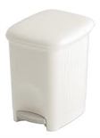 Poubelle à pédale en plastique blanche 16L : cliquez sur l’image pour voir les détails du produit